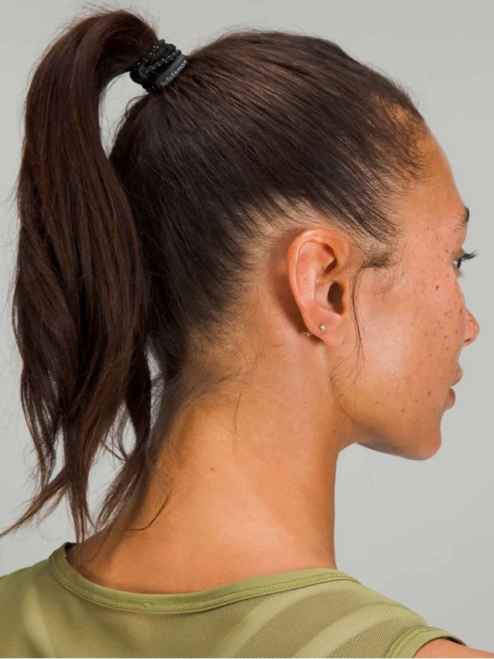 Lululemon Black Silicone Hair Tie Trio with Reflective Dots